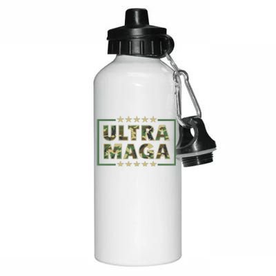 Ultra MAGA Military Camouflage Pro Donald Trump 2024 Aluminum Water Bottle