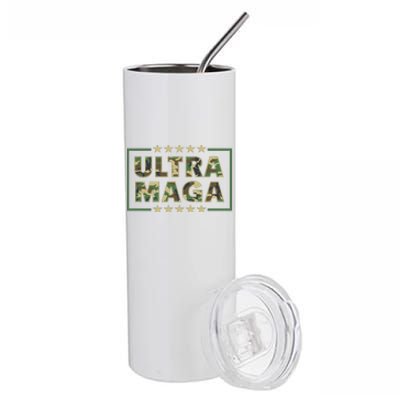 Ultra MAGA Military Camouflage Pro Donald Trump 2024 Stainless Steel Tumbler