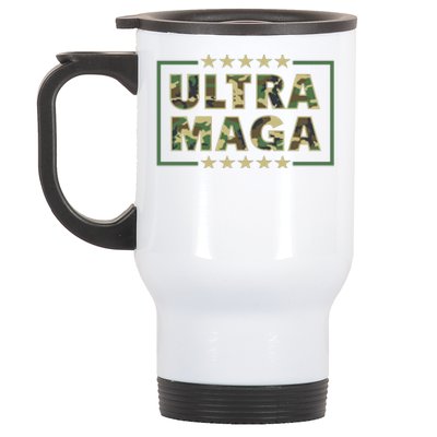 Ultra MAGA Military Camouflage Pro Donald Trump 2024 Stainless Steel Travel Mug