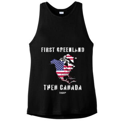 Updated Map Of America Canada And Greenland Trump Ladies PosiCharge Tri-Blend Wicking Tank
