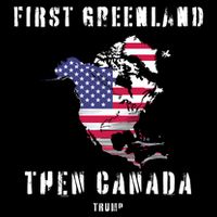 Updated Map Of America Canada And Greenland Trump Tall T-Shirt