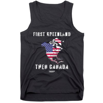 Updated Map Of America Canada And Greenland Trump Tank Top