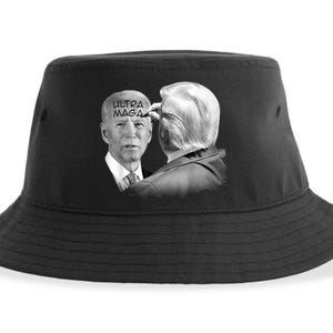 Ultra Maga Proud Ultra Maga Funny Biden Trump Meme Sustainable Bucket Hat