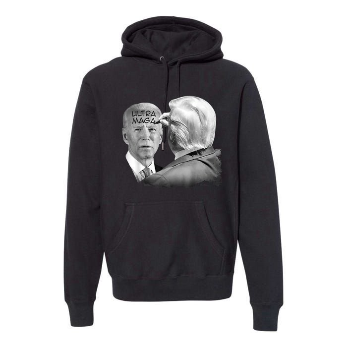 Ultra Maga Proud Ultra Maga Funny Biden Trump Meme Premium Hoodie