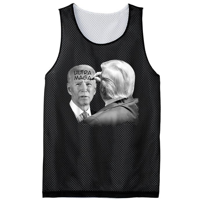 Ultra Maga Proud Ultra Maga Funny Biden Trump Meme Mesh Reversible Basketball Jersey Tank