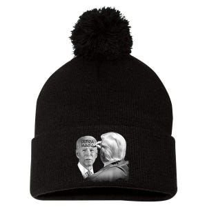 Ultra Maga Proud Ultra Maga Funny Biden Trump Meme Pom Pom 12in Knit Beanie