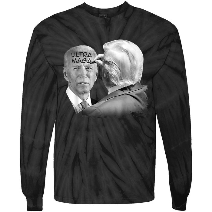 Ultra Maga Proud Ultra Maga Funny Biden Trump Meme Tie-Dye Long Sleeve Shirt