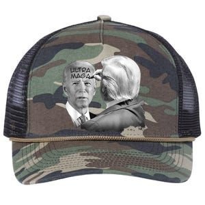 Ultra Maga Proud Ultra Maga Funny Biden Trump Meme Retro Rope Trucker Hat Cap