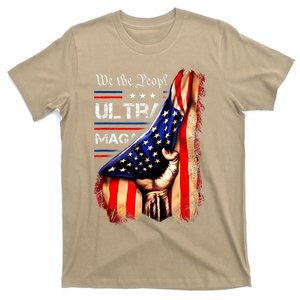 Ultra MAGA Pro Trump Anti Biden American Flag 1 T-Shirt