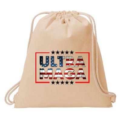 Ultra Maga Proud Patriotic American Flag Graphic UltraMaga Plus Size Shirts Drawstring Bag