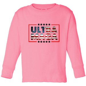 Ultra Maga Proud Patriotic American Flag Graphic UltraMaga Plus Size Shirts Toddler Long Sleeve Shirt