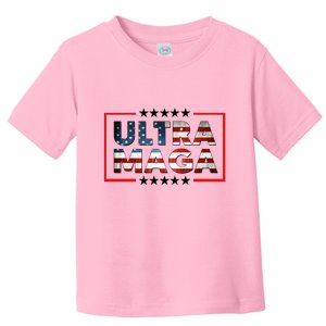 Ultra Maga Proud Patriotic American Flag Graphic UltraMaga Plus Size Shirts Toddler T-Shirt