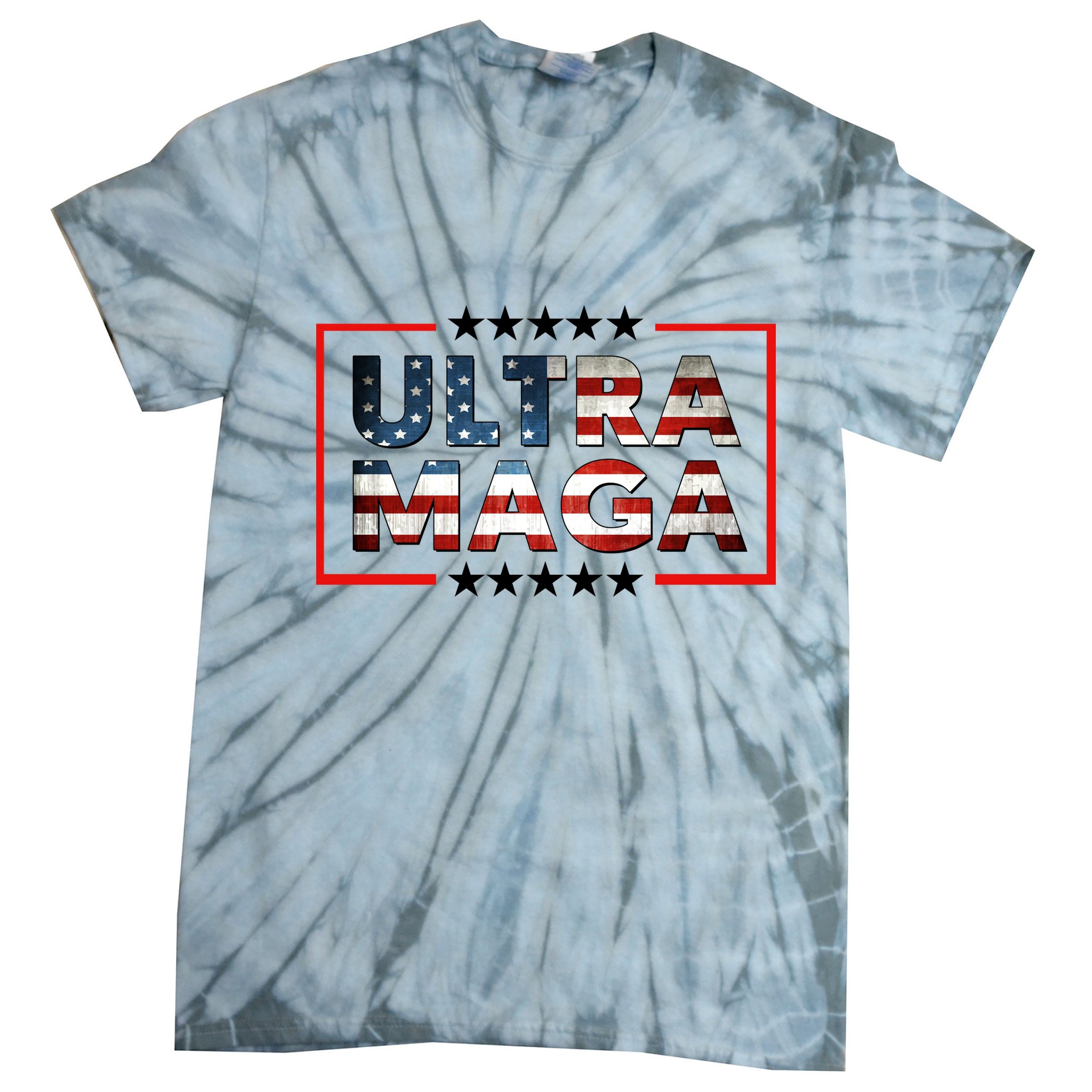 Ultra Maga Proud Patriotic American Flag Graphic UltraMaga Plus Size Shirts Tie-Dye T-Shirt