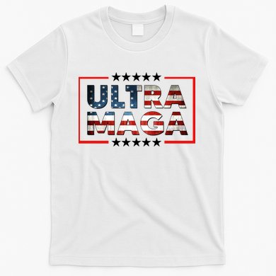 Ultra Maga Proud Patriotic American Flag Graphic UltraMaga Plus Size Shirts T-Shirt