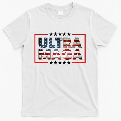 Ultra Maga Proud Patriotic American Flag Graphic UltraMaga Plus Size Shirts T-Shirt