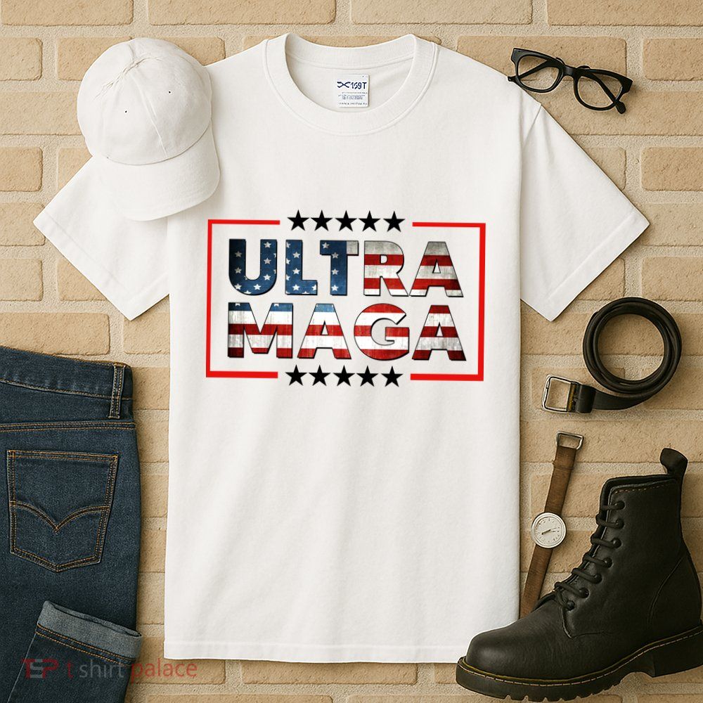 Ultra Maga Proud Patriotic American Flag Graphic UltraMaga Plus Size Shirts Tall T-Shirt