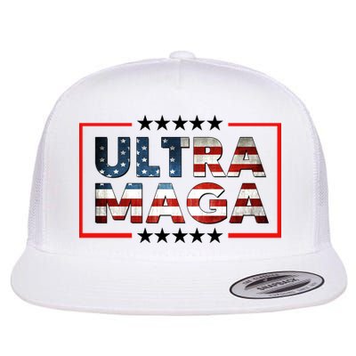 Ultra Maga Proud Patriotic American Flag Graphic UltraMaga Plus Size Shirts Flatbill Hat