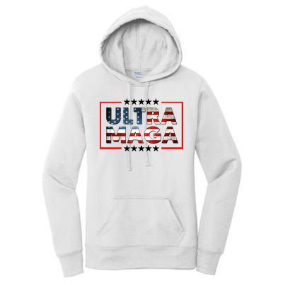 Ultra Maga Proud Patriotic American Flag Graphic UltraMaga Plus Size Shirts Women's Pullover Hoodie