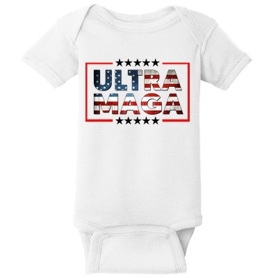 Ultra Maga Proud Patriotic American Flag Graphic UltraMaga Plus Size Shirts Baby Bodysuit
