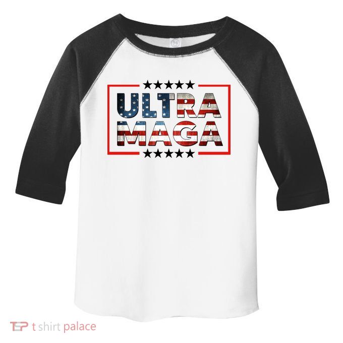 Ultra Maga Proud Patriotic American Flag Graphic UltraMaga Plus Size Shirts Toddler Fine Jersey T-Shirt