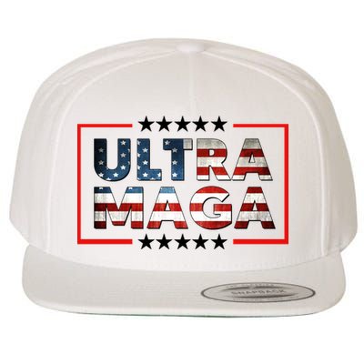 Ultra Maga Proud Patriotic American Flag Graphic UltraMaga Plus Size Shirts Wool Snapback Cap