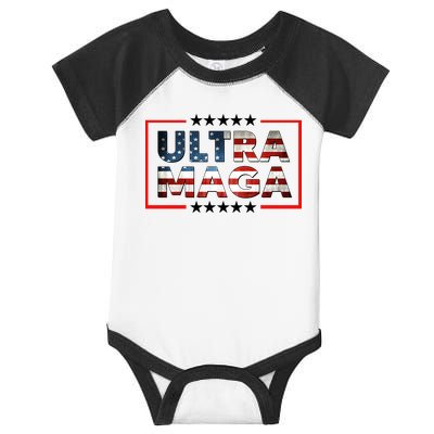 Ultra Maga Proud Patriotic American Flag Graphic UltraMaga Plus Size Shirts Infant Baby Jersey Bodysuit