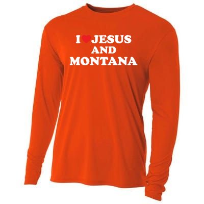 Usa Map Proud Christian Cool Gift I Love Jesus And Montana Cool Gift Cooling Performance Long Sleeve Crew