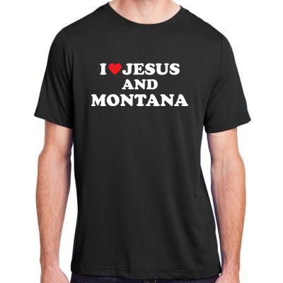 Usa Map Proud Christian Cool Gift I Love Jesus And Montana Cool Gift Adult ChromaSoft Performance T-Shirt