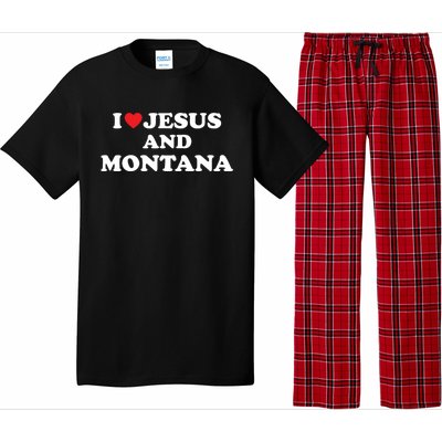 Usa Map Proud Christian Cool Gift I Love Jesus And Montana Cool Gift Pajama Set