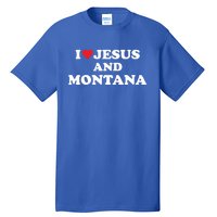 Usa Map Proud Christian Cool Gift I Love Jesus And Montana Cool Gift Tall T-Shirt