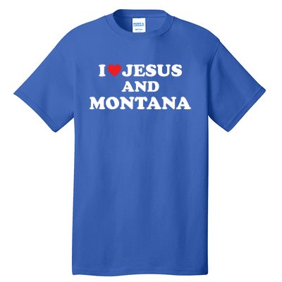 Usa Map Proud Christian Cool Gift I Love Jesus And Montana Cool Gift Tall T-Shirt