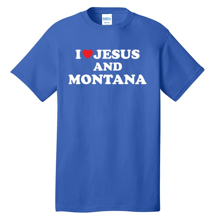 Usa Map Proud Christian Cool Gift I Love Jesus And Montana Cool Gift Tall T-Shirt