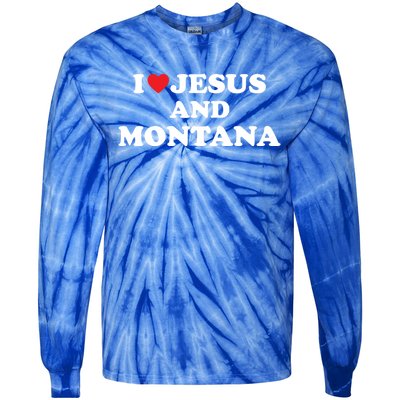 Usa Map Proud Christian Cool Gift I Love Jesus And Montana Cool Gift Tie-Dye Long Sleeve Shirt