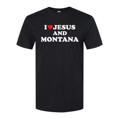 Usa Map Proud Christian Cool Gift I Love Jesus And Montana Cool Gift Softstyle CVC T-Shirt