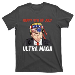 Ultra Maga Proud Pro Trump Happy 4th Of July American Flag T-Shirt