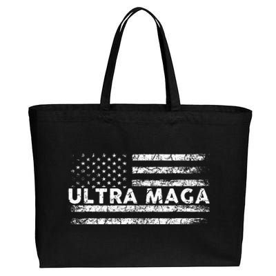 Ultra Maga Proud Ultra Maga Anti Biden Us Flag Pro Trump Cotton Canvas Jumbo Tote