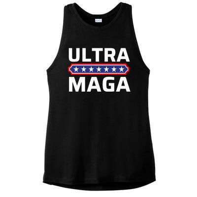 Ultra Maga Pro Trump Ultra MAGA Funny Anti Biden Ladies PosiCharge Tri-Blend Wicking Tank