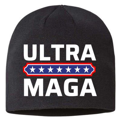 Ultra Maga Pro Trump Ultra MAGA Funny Anti Biden Sustainable Beanie