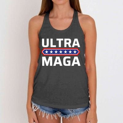 Ultra Maga Pro Trump Ultra MAGA Funny Anti Biden Women's Knotted Racerback Tank