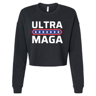 Ultra Maga Pro Trump Ultra MAGA Funny Anti Biden Cropped Pullover Crew