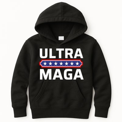 Ultra Maga Pro Trump Ultra MAGA Funny Anti Biden Kids Hoodie