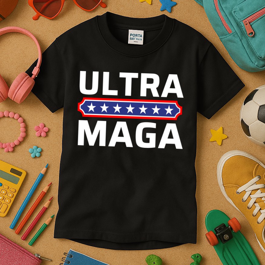 Ultra Maga Pro Trump Ultra MAGA Funny Anti Biden Kids T-Shirt