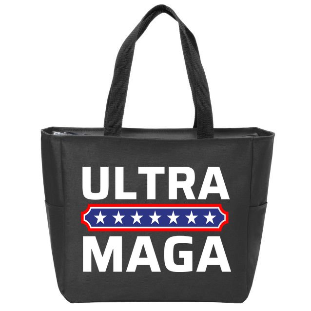 Ultra Maga Pro Trump Ultra MAGA Funny Anti Biden Zip Tote Bag