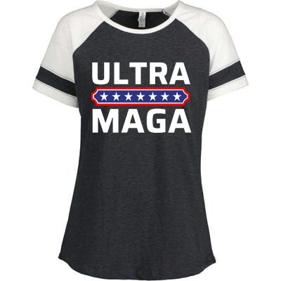 Ultra Maga Pro Trump Ultra MAGA Funny Anti Biden Enza Ladies Jersey Colorblock Tee