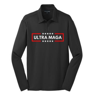 Ultra Maga Pro Trump 2024 Trump Maga King Anti Biden Silk Touch Performance Long Sleeve Polo