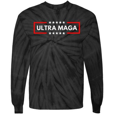 Ultra Maga Pro Trump 2024 Trump Maga King Anti Biden Tie-Dye Long Sleeve Shirt