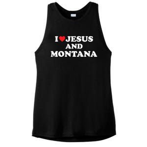 Usa Map Proud Christian Gift I Love Jesus And Montana Gift Ladies PosiCharge Tri-Blend Wicking Tank