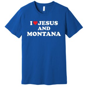 Usa Map Proud Christian Gift I Love Jesus And Montana Gift Premium T-Shirt