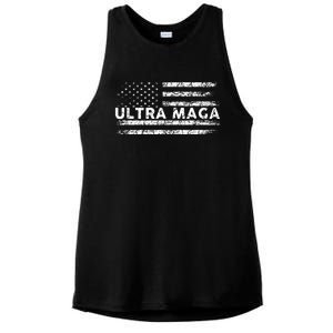 Ultra Maga Proud Ultra Maga Anti Biden Us Flag Pro Trump Ladies PosiCharge Tri-Blend Wicking Tank