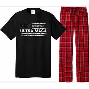 Ultra Maga Proud Ultra Maga Anti Biden Us Flag Pro Trump Pajama Set